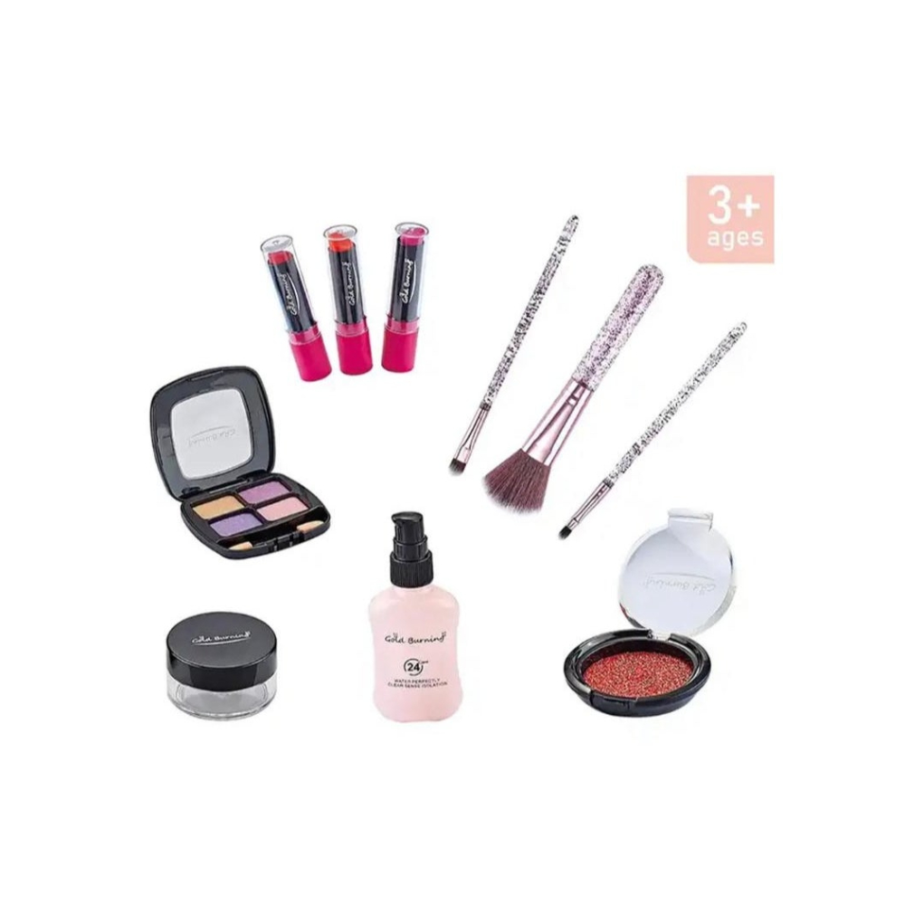لعبة مرح مجموعة مكياج ومستحضرات تجميل آمنة للفتيات الصغار