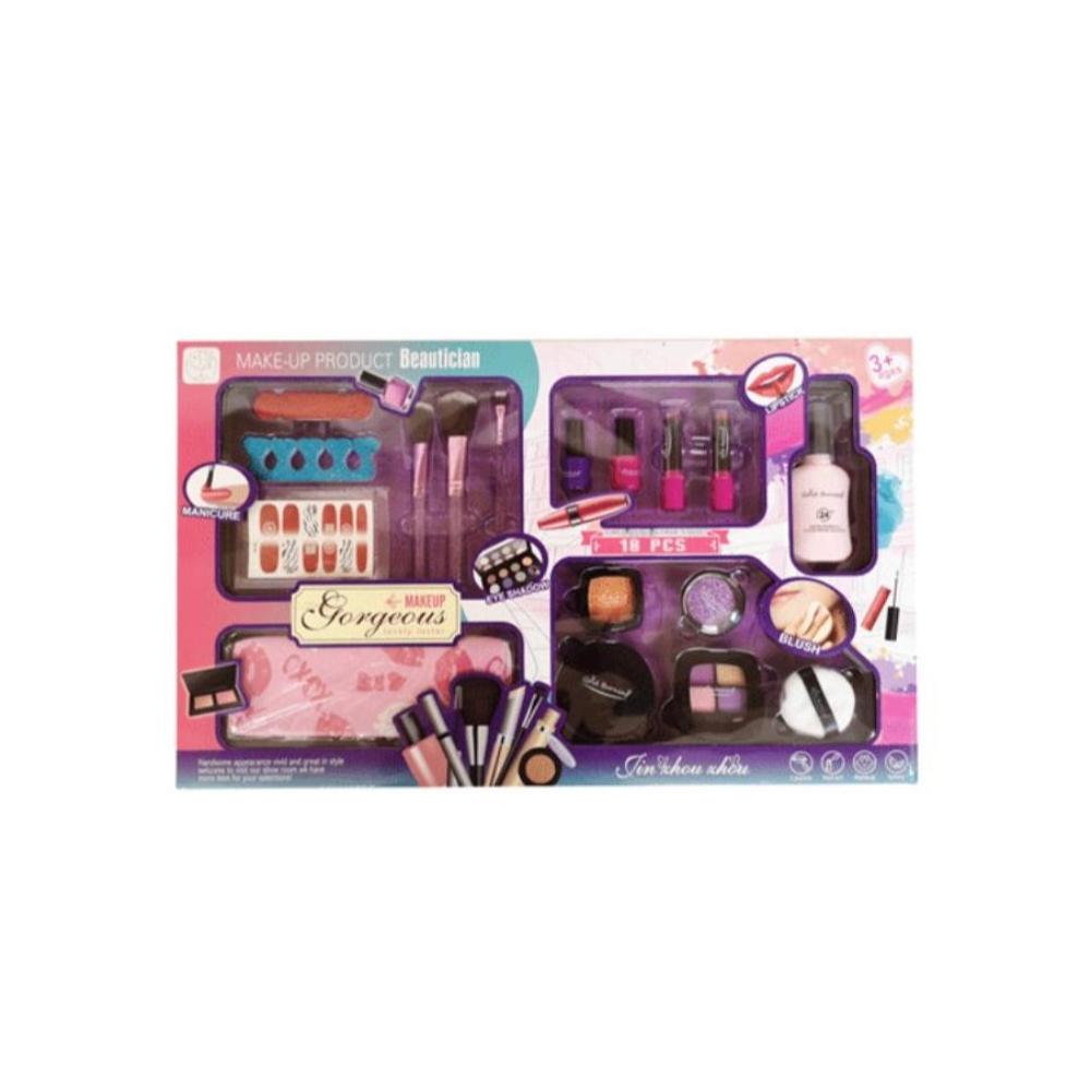 لعبة مرح مجموعة مكياج ومستحضرات تجميل آمنة للفتيات الصغار