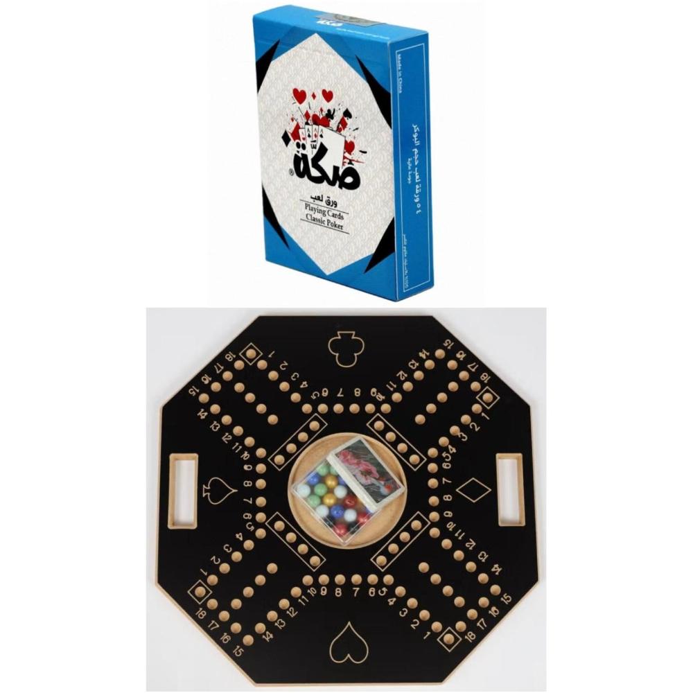 لعبة مرح لعبة جاكارو مرقمة مع 16 حجر رخامي وأوراق لعب صكة الأصلية - 45x45 سم