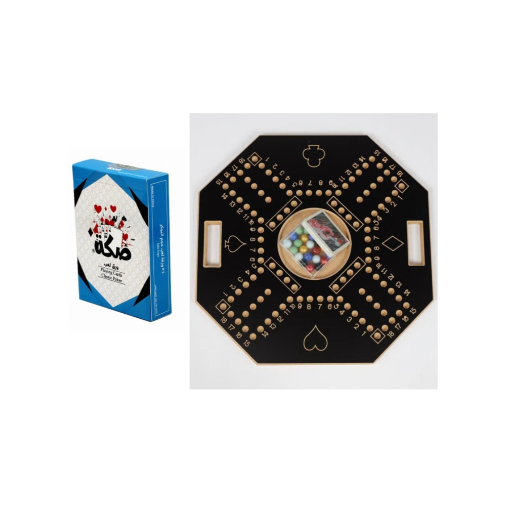 لعبة مرح لعبة جاكارو مرقمة مع 16 حجر رخامي وأوراق لعب صكة الأصلية - 45x45 سم