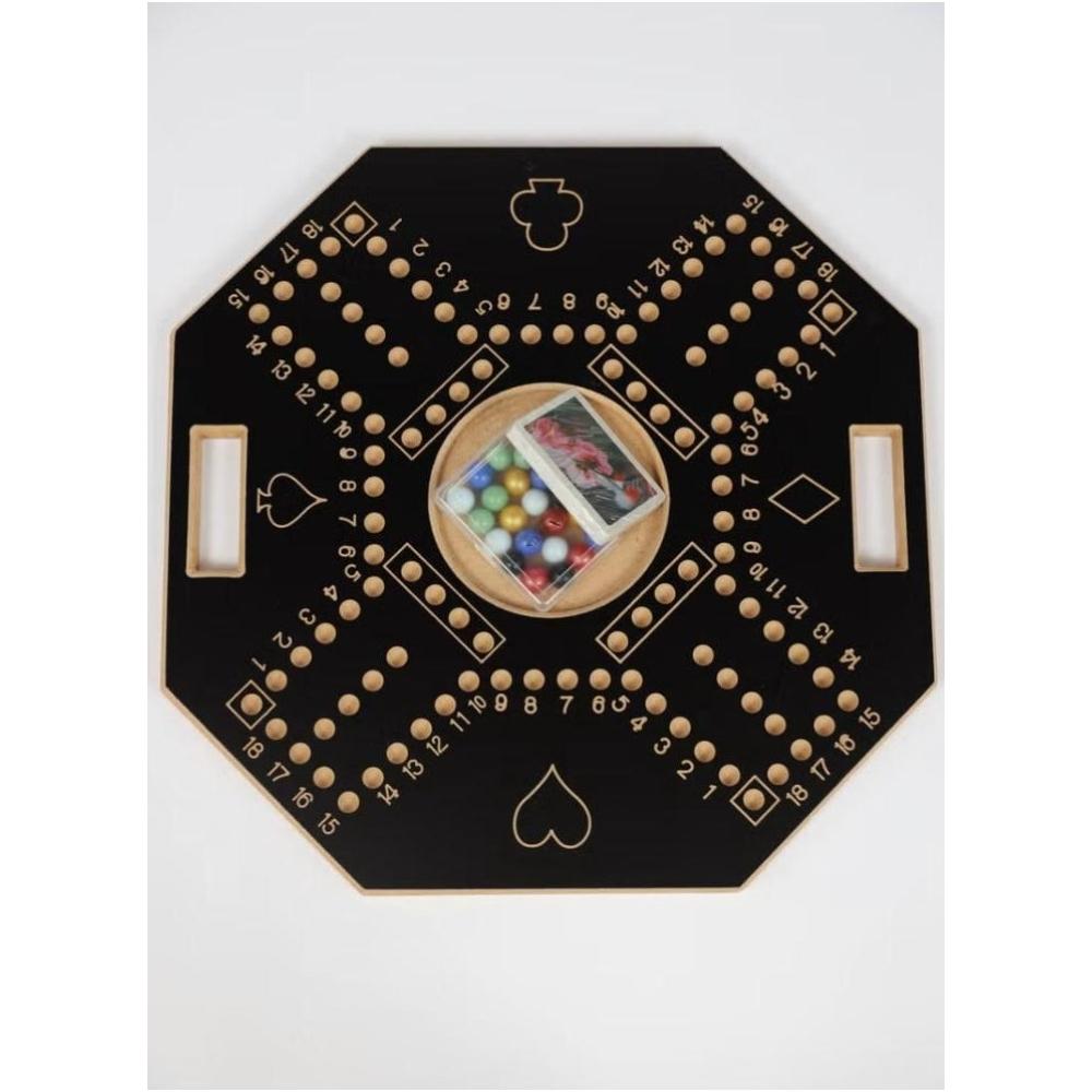 لعبة مرح لعبة جاكارو مرقمة مع 16 حجر رخامي وأوراق لعب صكة الأصلية - 45x45 سم