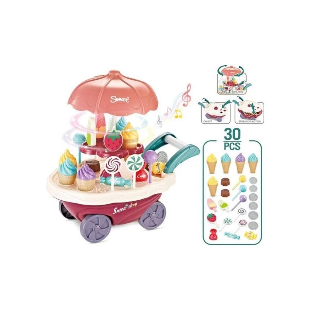 لعبة مرح لعبة عربة متجر الآيس كريم بضوء وموسيقى