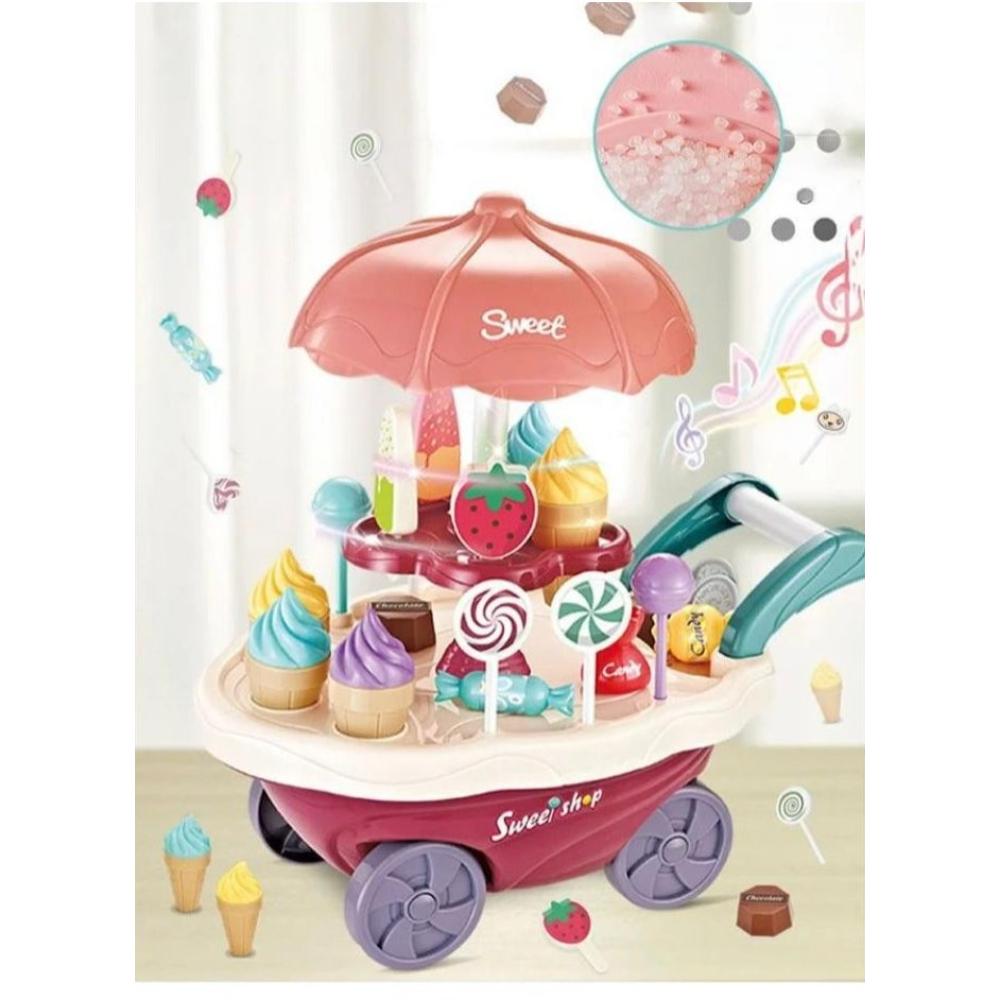 لعبة مرح لعبة عربة متجر الآيس كريم بضوء وموسيقى