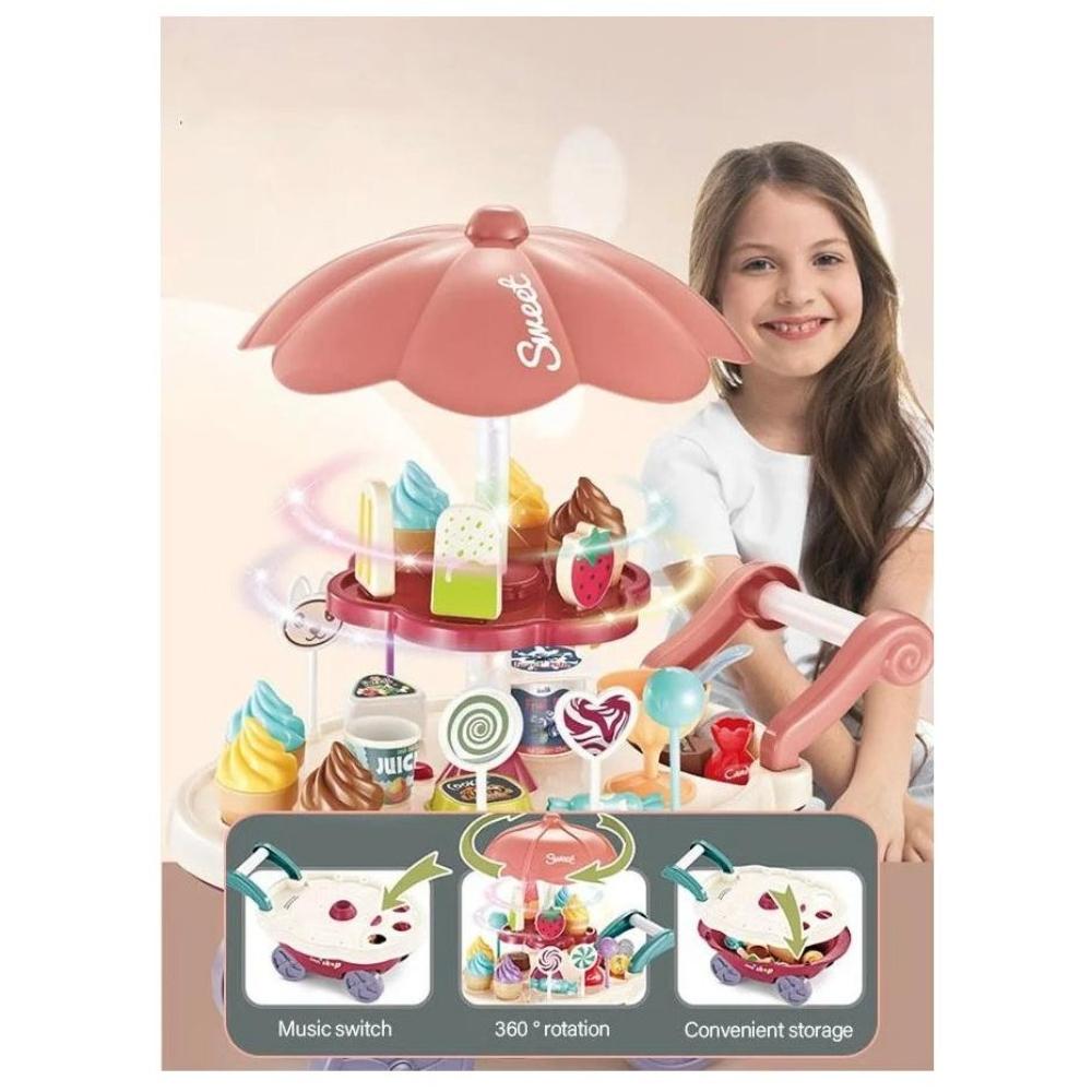 لعبة مرح لعبة عربة متجر الآيس كريم بضوء وموسيقى