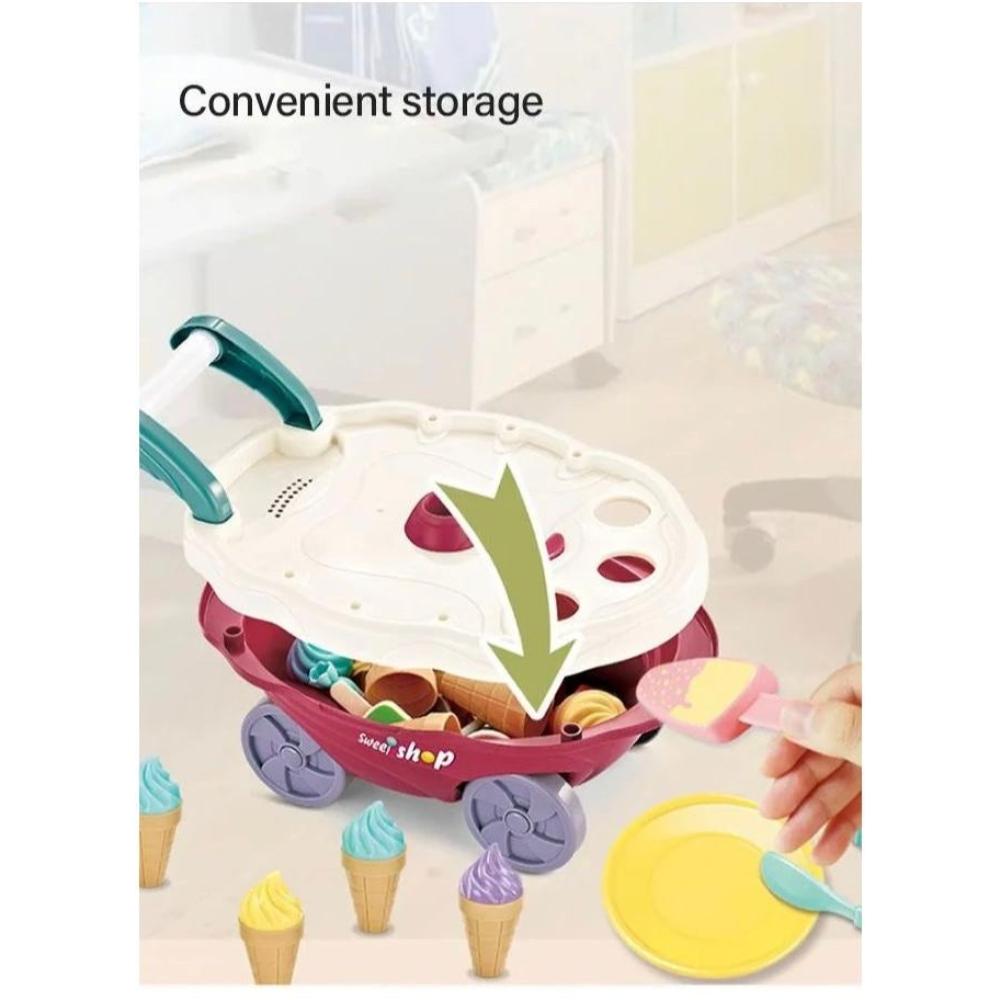 لعبة مرح لعبة عربة متجر الآيس كريم بضوء وموسيقى