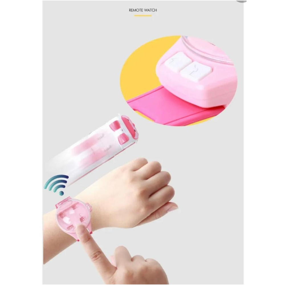 لعبة مرح سيارة تحكم عن بعد مع ساعة لعبة بتردد 2.4 جيجا هرتز موديل k5633 - وردي