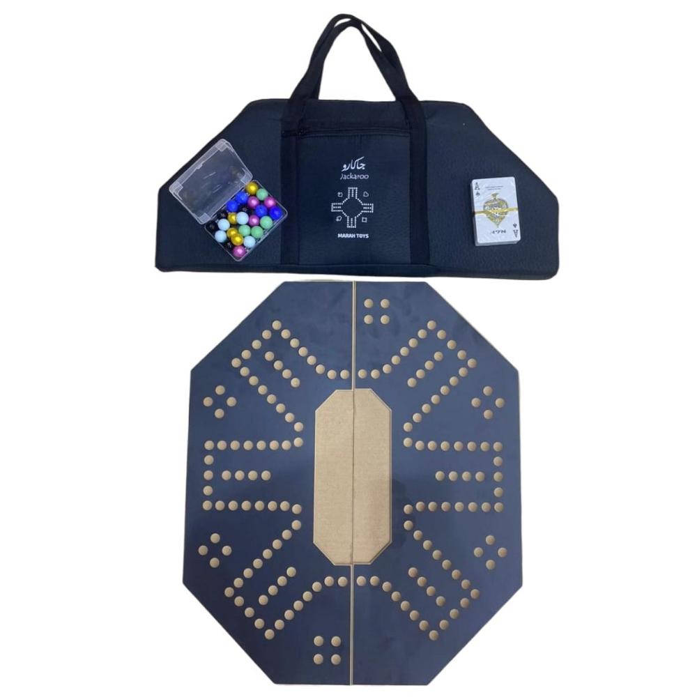 لعبة مرح لعبة جاكارو خشبية قوية 6 لاعبين مع شنطة فاخرة - 45×55 سم