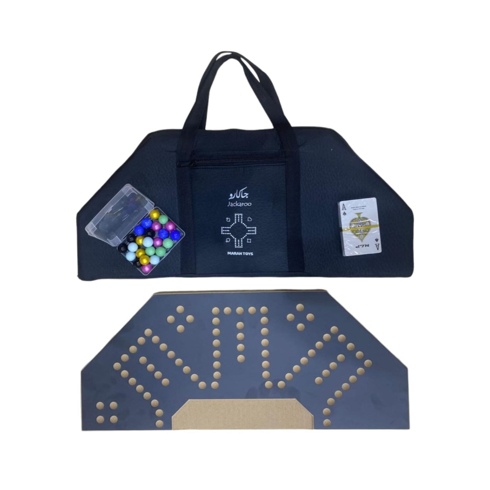 لعبة مرح لعبة جاكارو خشبية قوية 6 لاعبين مع شنطة فاخرة - 45×55 سم