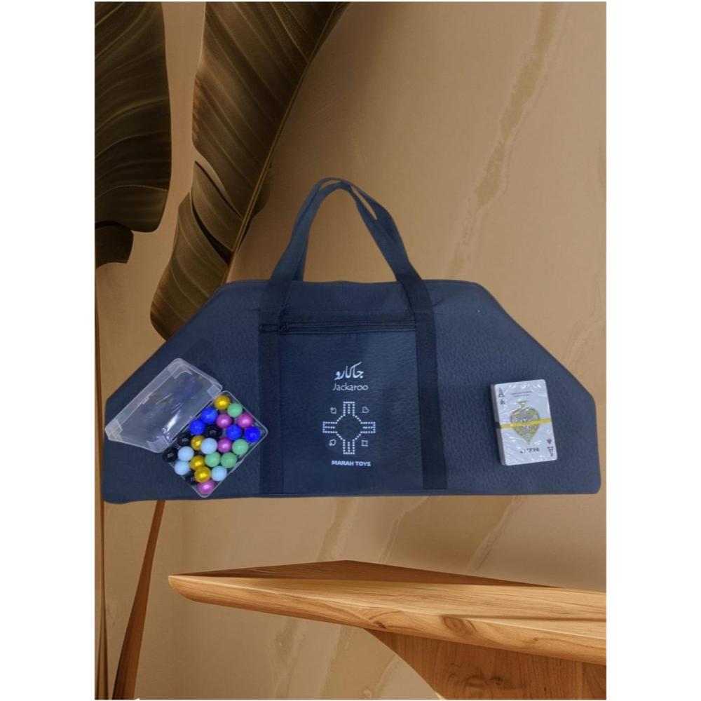 لعبة مرح لعبة جاكارو خشبية قوية 6 لاعبين مع شنطة فاخرة - 45×55 سم