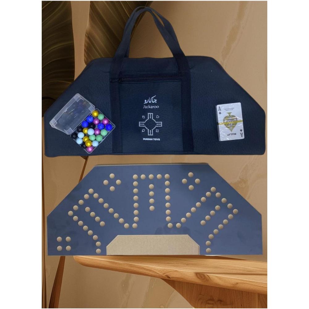 لعبة مرح لعبة جاكارو خشبية قوية 6 لاعبين مع شنطة فاخرة - 45×55 سم