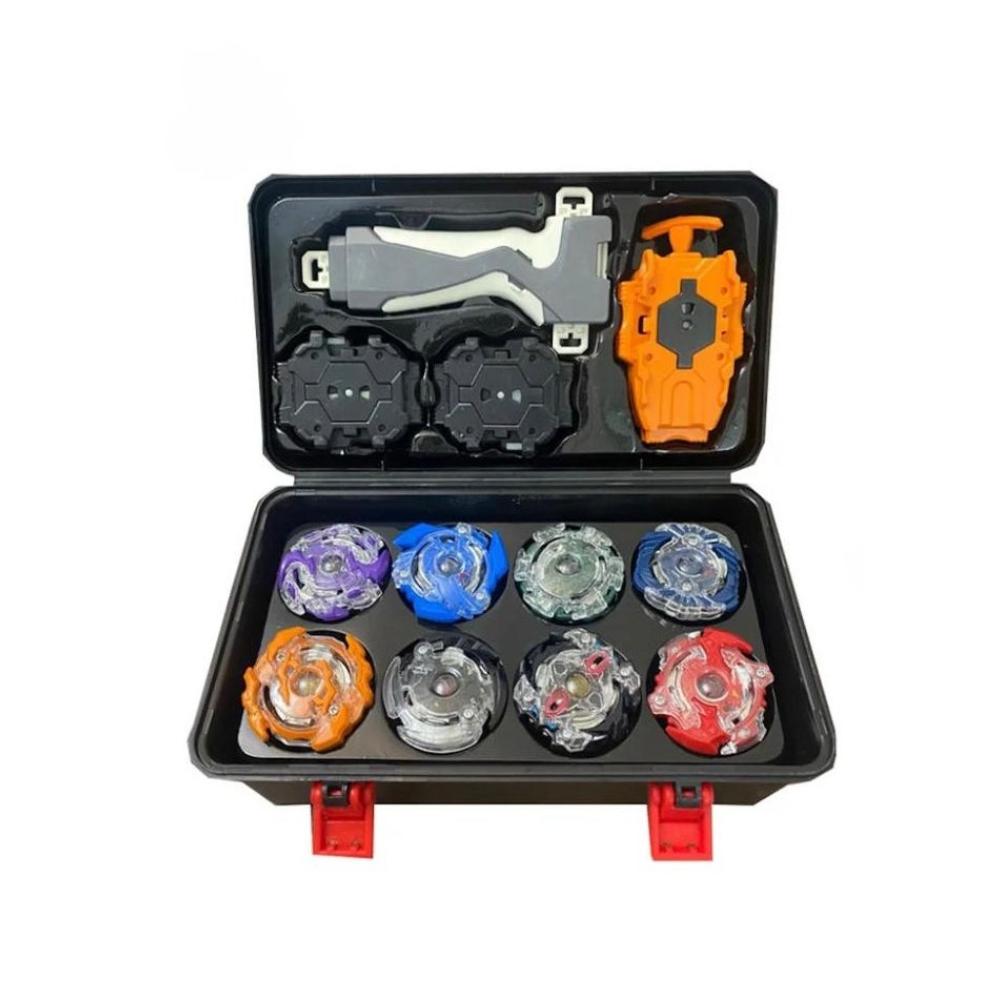 لعبة مرح لعبة بي بليد مع صندوق تخزين و 4 قاذف وبلابل دوارة - 8 قطع