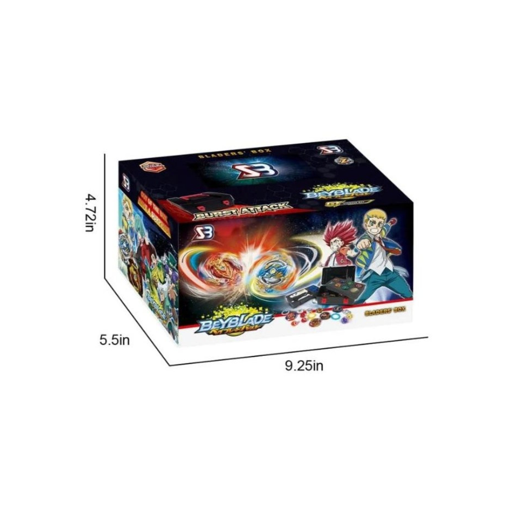 لعبة مرح لعبة بي بليد مع صندوق تخزين و 4 قاذف وبلابل دوارة - 8 قطع