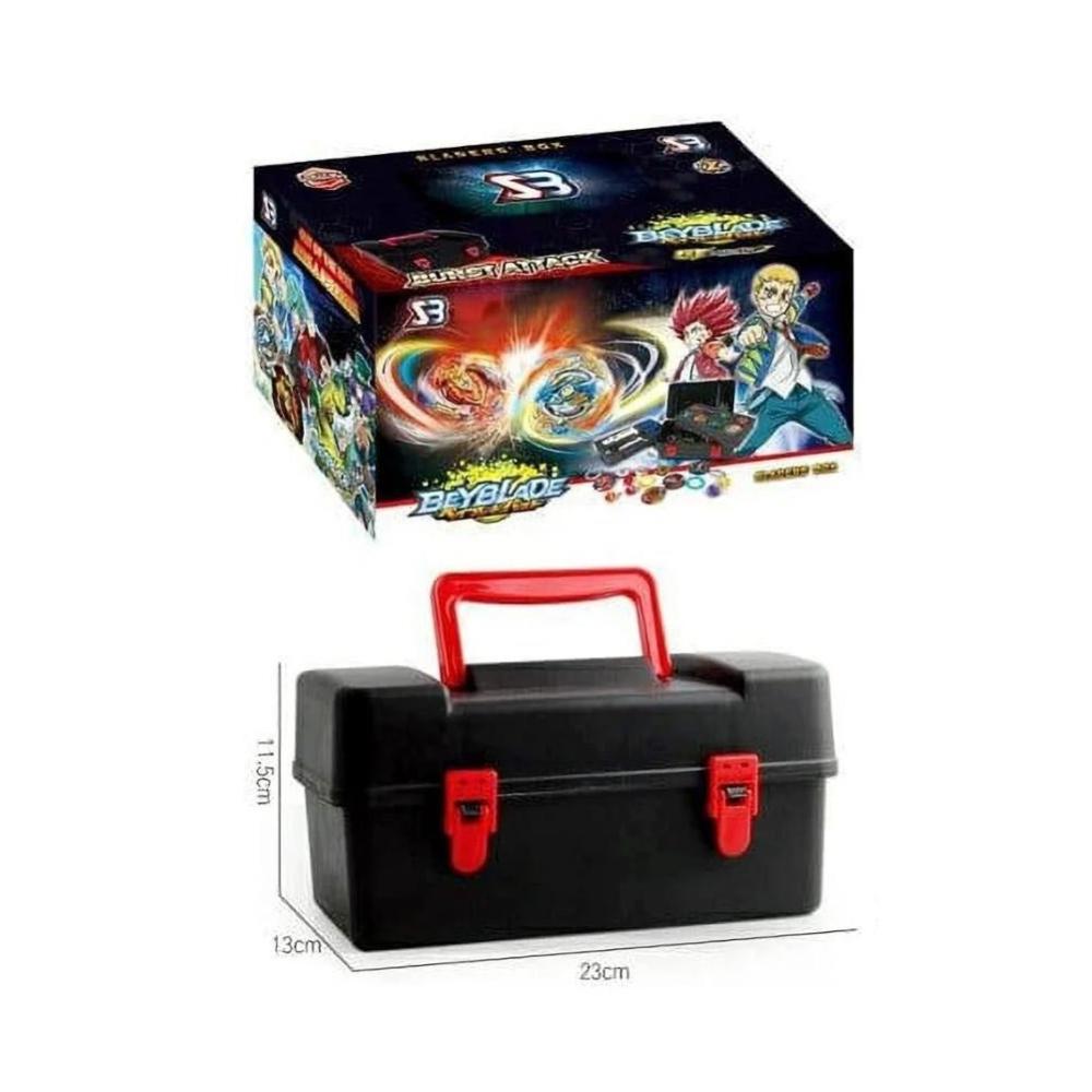 لعبة مرح لعبة بي بليد مع صندوق تخزين و 4 قاذف وبلابل دوارة - 8 قطع