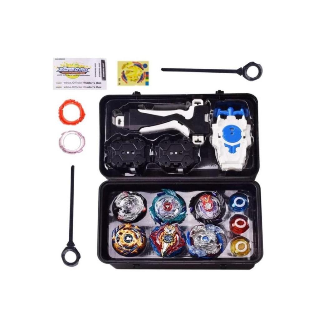 لعبة مرح لعبة بي بليد مع صندوق تخزين و 4 قاذف وبلابل دوارة - 8 قطع