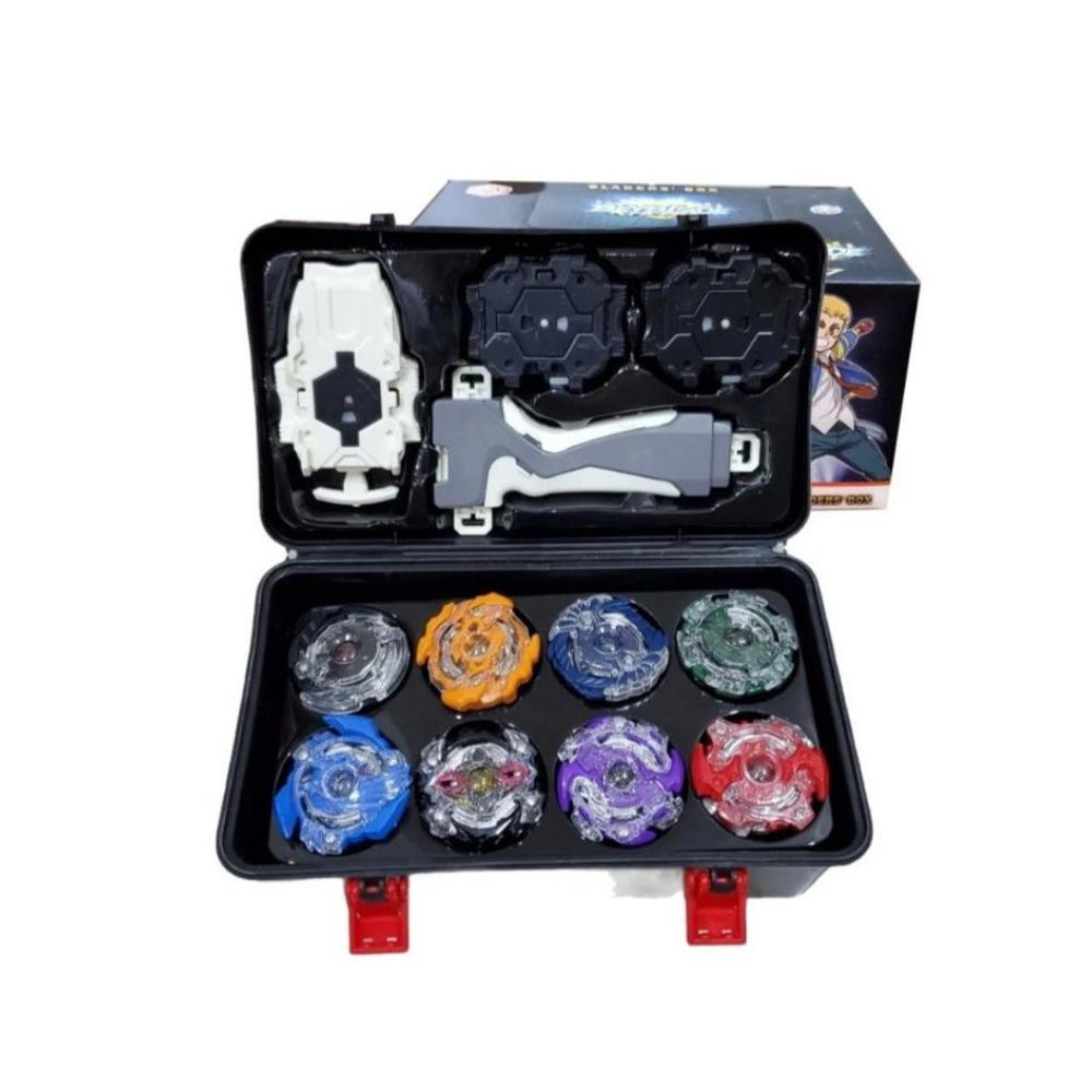 لعبة مرح لعبة بي بليد قتالية مع صندوق تخزين و 4 قاذف - 8 قطع 