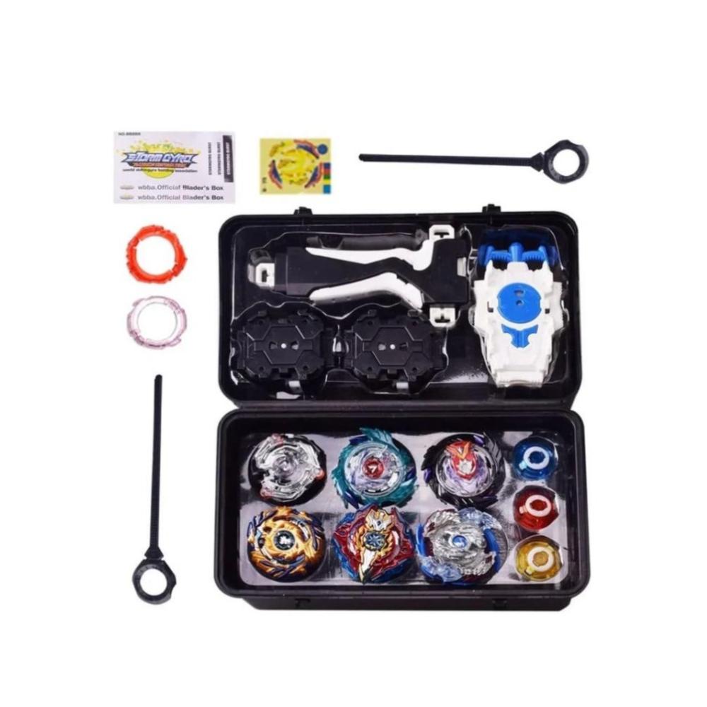 لعبة مرح لعبة بي بليد قتالية مع صندوق تخزين و 4 قاذف - 8 قطع 