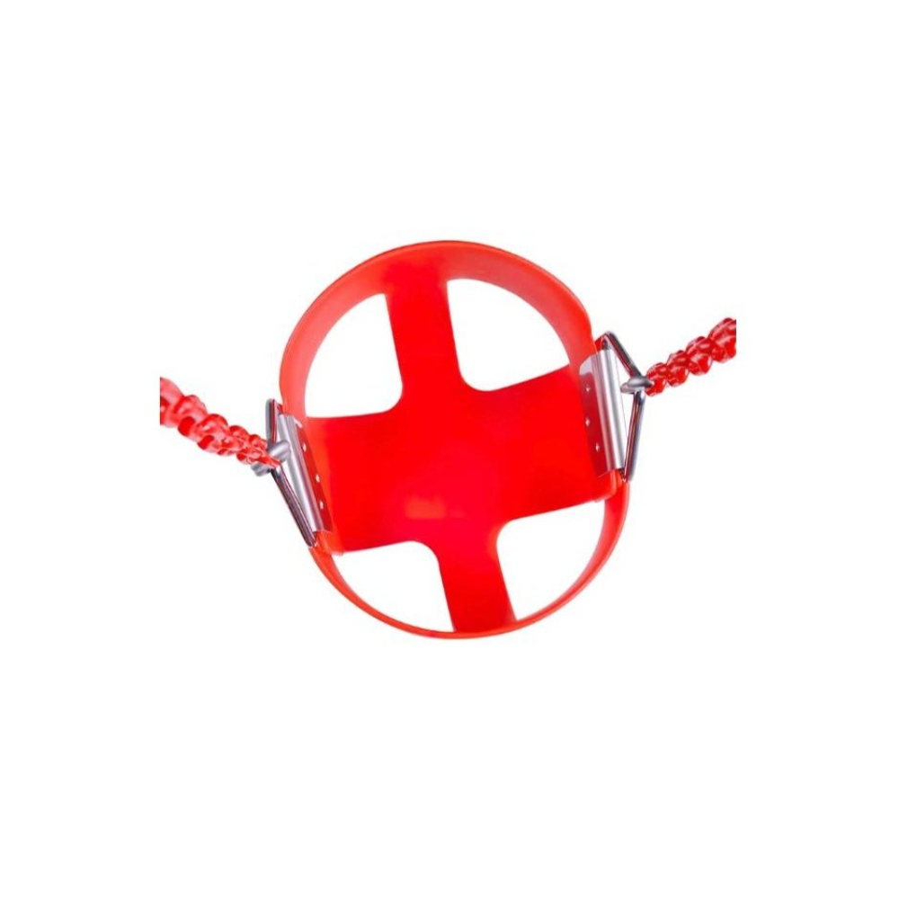 لعبة مرح لعبة مرح مقعد أرجوحة أطفال عالي الظهر بلاستيك قوي - أحمر