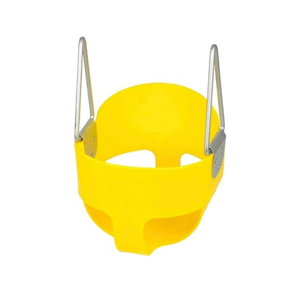 لعبة مرح مقعد أرجوحة للأطفال عالي الظهر مع سلاسل بلاستيكية - أحمر