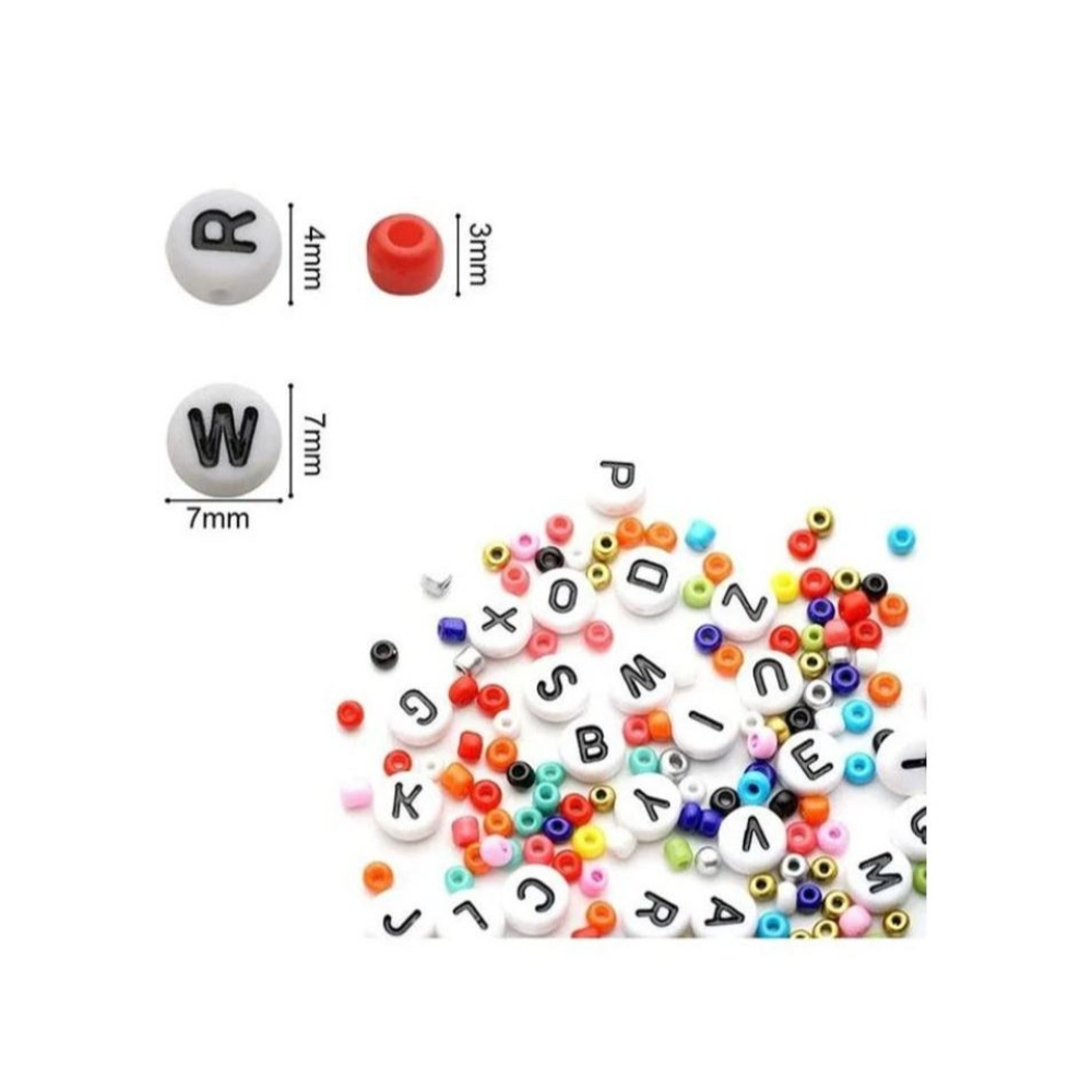 لعبة مرح مجموعة خرز أساور يد مع حروف A-Z وحبال 10000 قطعة - 7.8x5.2x0.9 بوصة