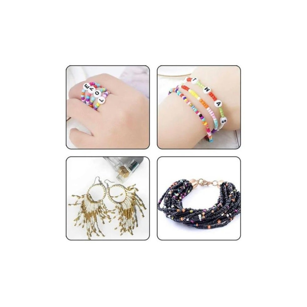 لعبة مرح مجموعة خرزات صغيرة ملونة مع خرز الأحرف الأبجدية وحبل