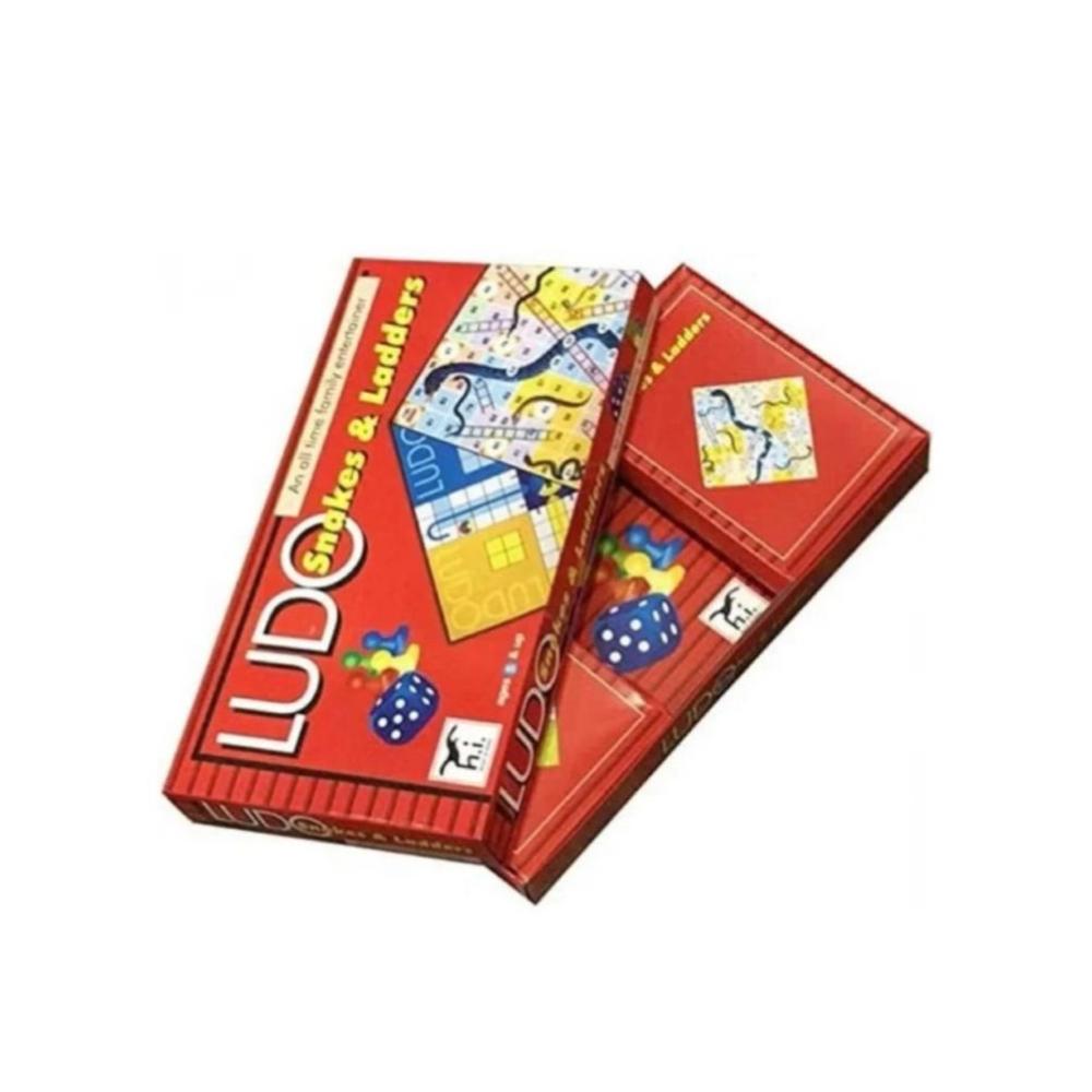  لعبة لوحية 2 في 1 لودو + السلم والثعبان قابلة للطي