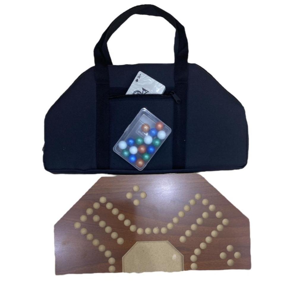 لعبة مرح لعبة جاكارو خشبية قوية 6 لاعبين مع شنطة فاخرة مقاس 40x40 سم