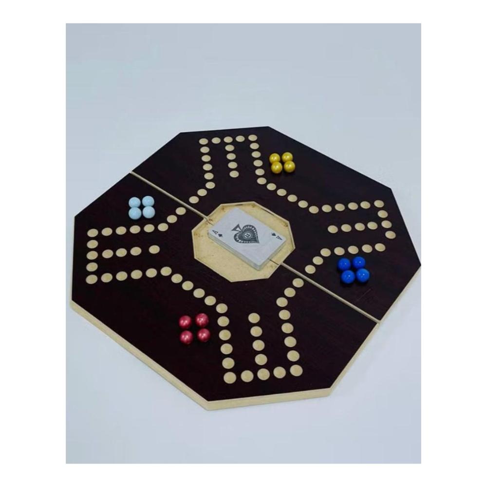 لعبة مرح لعبة جاكارو خشبية قوية 6 لاعبين مع شنطة فاخرة مقاس 40x40 سم