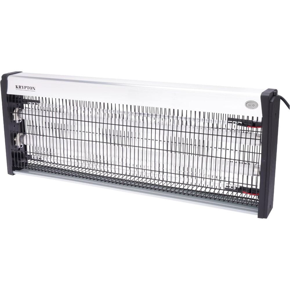 قاتل حشرات كهربائي من كريبتون، آلة قتل الحشرات والذباب الأوتوماتيكية، 2 مصباح × 20 واط، موفر للطاقة/ استهلاك منخفض للطاقة، لون فضي وأسود، موديل - KNBK6583