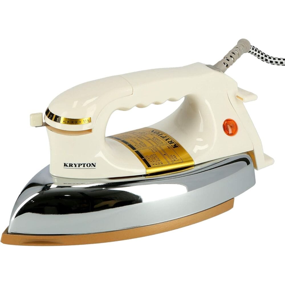 مكواة جافة بقاعده سيراميك، كريبتون، فضي - Kndi5216