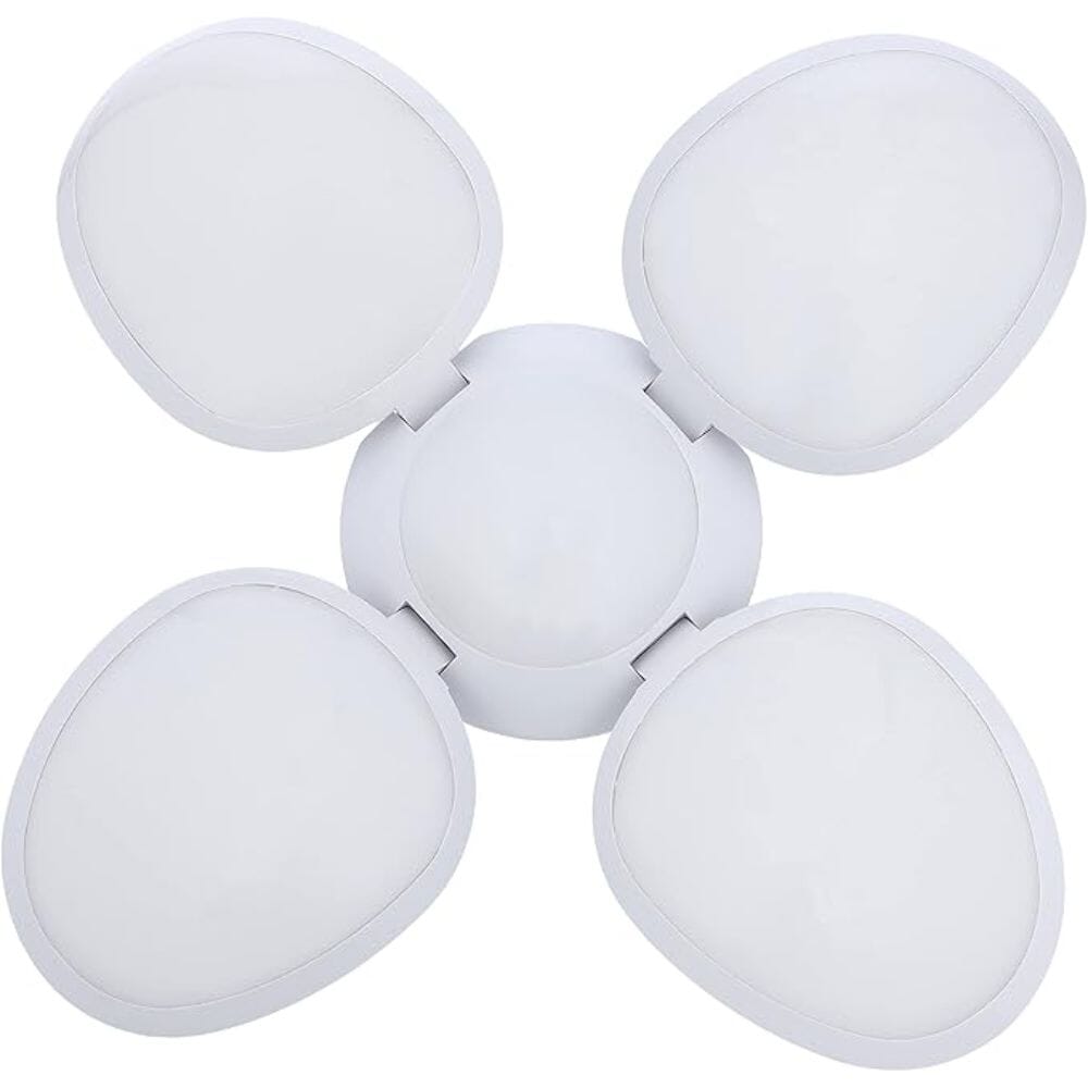  KNESL5423 - 4 مصابيح LED قابلة للطي بتصميم اوراق ورود قوة 50 واط  فائقة السطوع بزوايا للتعديل شفرة مروحة لسقف المنزل وغرفة المعيشة والمراب أكريليك من كريبتون