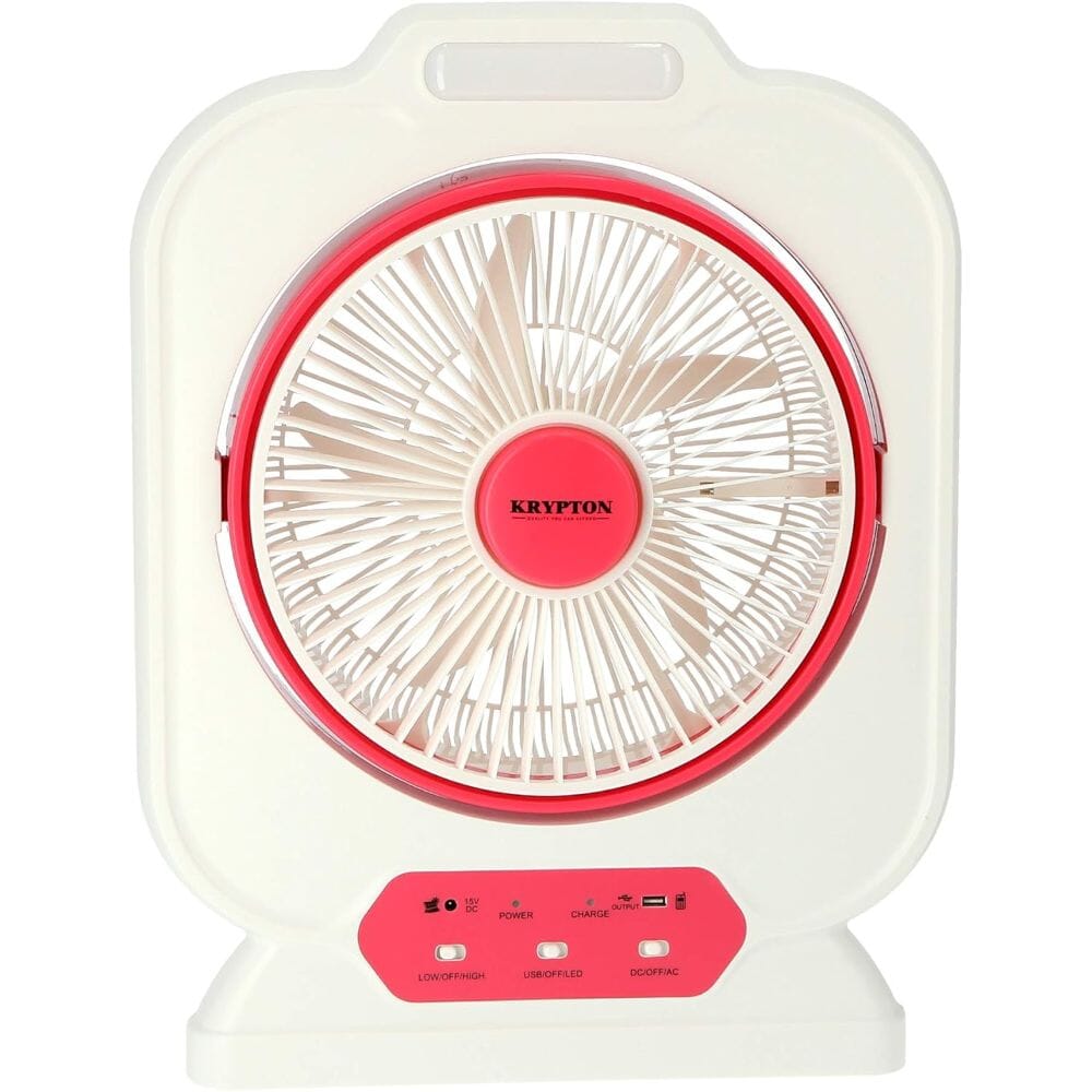 مروحة بتصميم صندوق مقاس 12 بوصة وقابلة للشحن بإضاءة LED ليلية 