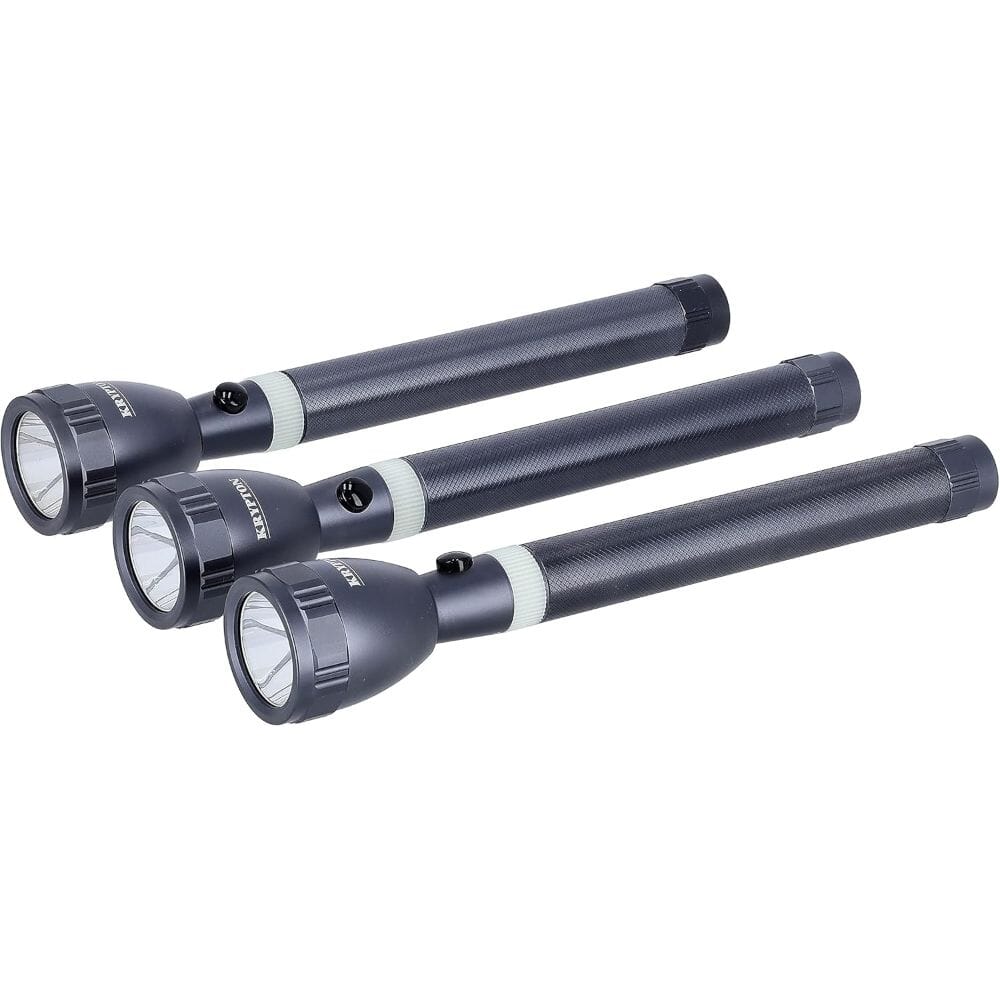 مصباح فلاش كريبتون 3 قطع، KNFL5156، بإضاءة LED قابل لإعادة الشحن - تصميم محمول بهيكل الومنيوم يعمل لمدة 4 ساعات، T6 ليد بتقنية معززة ثلاثية، مثالي للاستخدام الداخلي والخارجي - KNFL5156