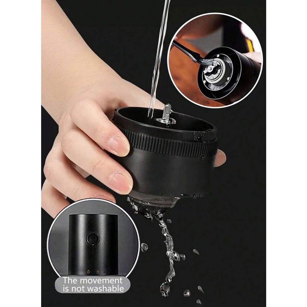 توسكانا طاحونة قهوة كهربائية محمولة قابلة لإعادة الشحن - أسود