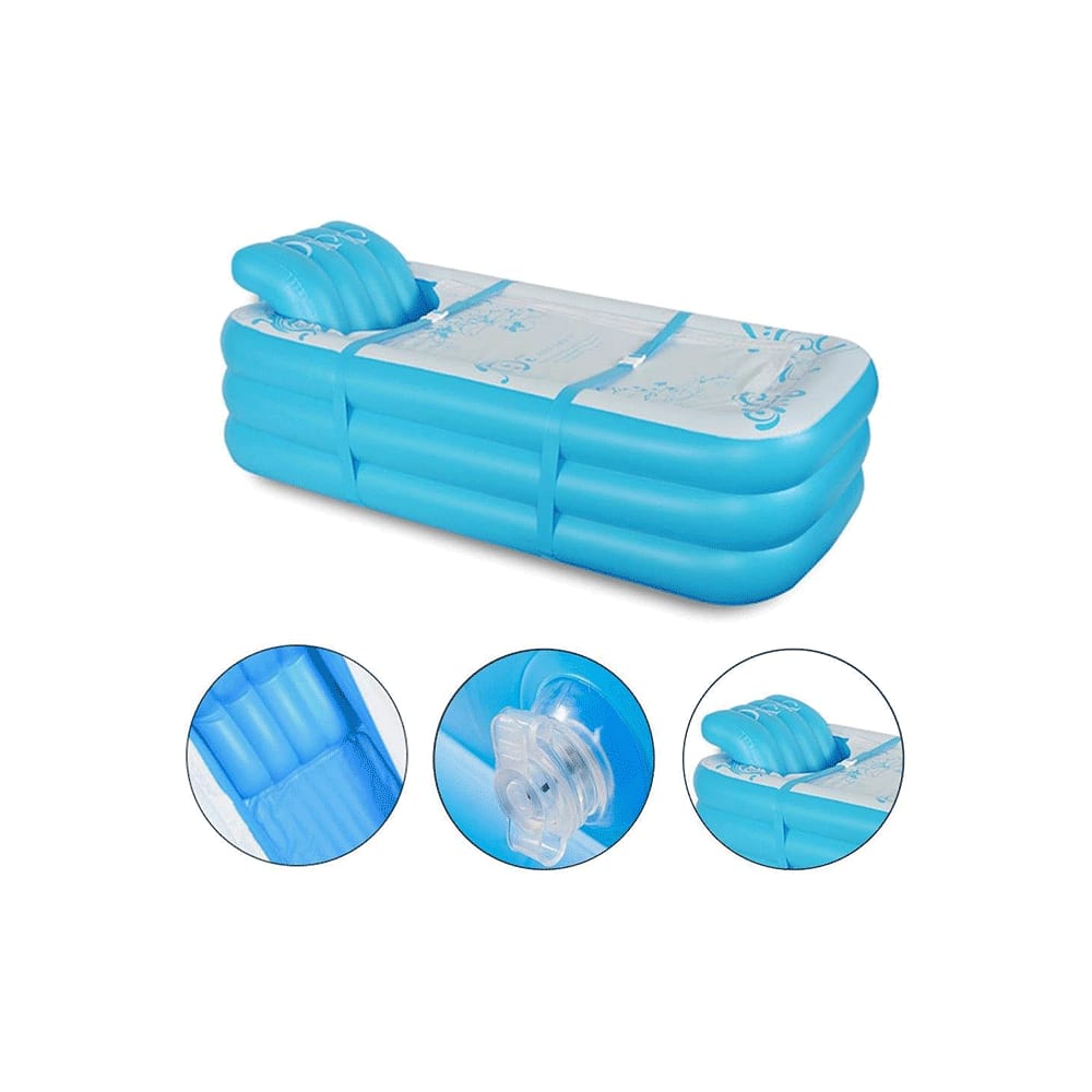 زانج زونج حوض سباحة قابل للنفخ للكبار مع مسند ظهر سعة 380 لتر - أزرق