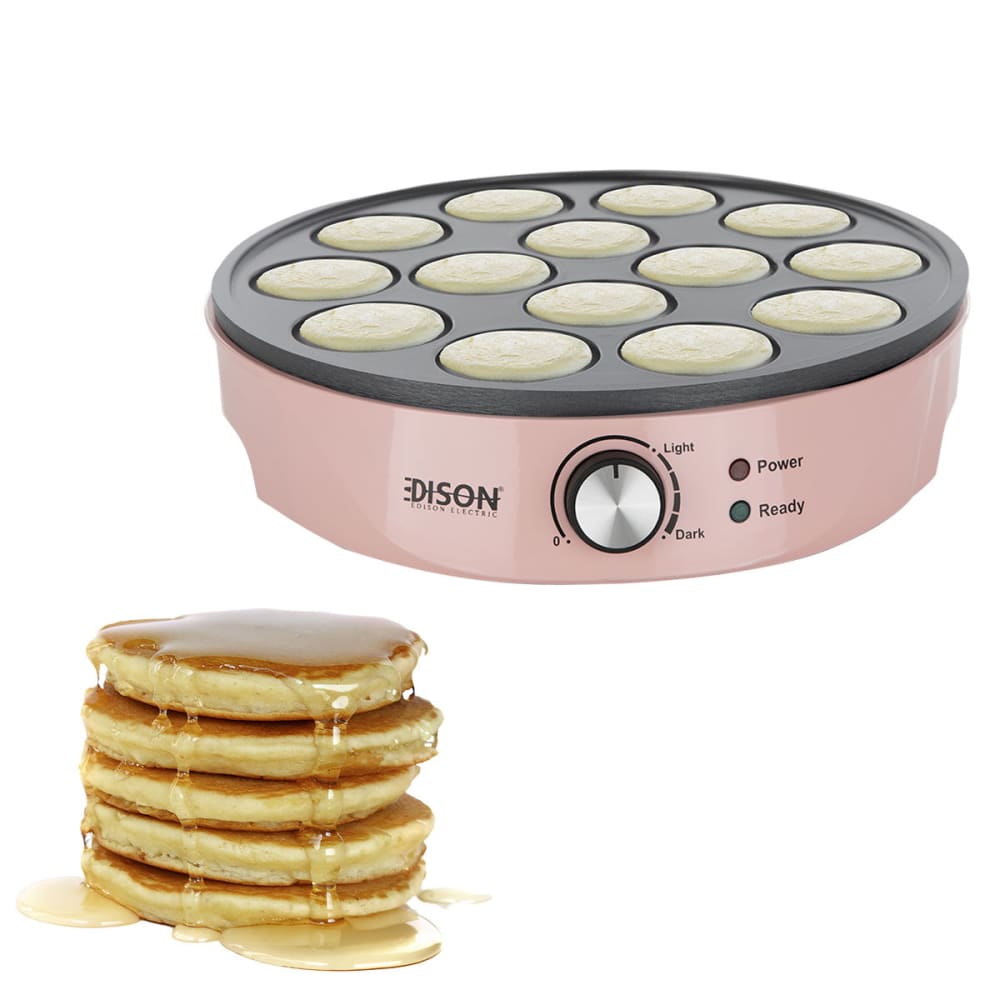 صانعة ميني بان كيك إديسون، 14 قالب، 1000واط - وردي