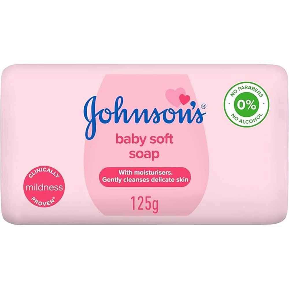 جونسون صابون أطفال الوردي للبشرة الحساسة - 125 جرام