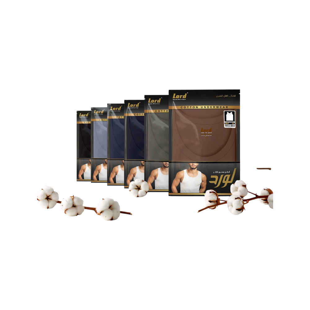 لورد فنايل داخلية نصف كم ملون (6قطع) - مقاس L