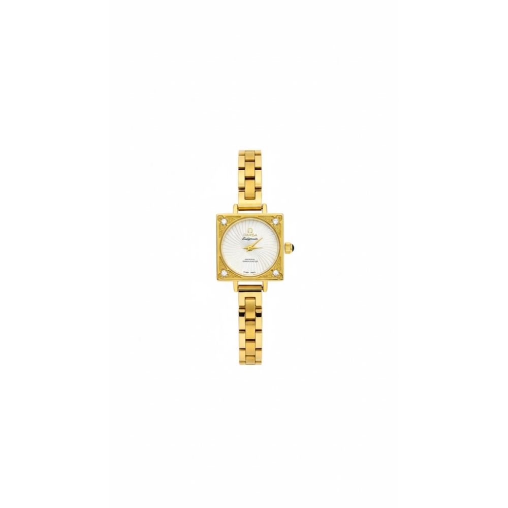 ساعة اوميجا نسائي كوبي ابيض ذهبي