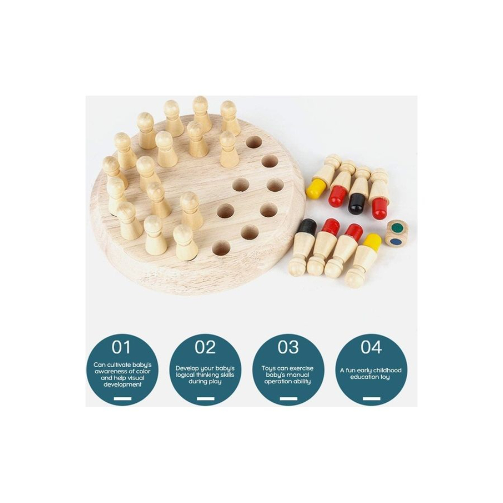  شطرنج خشبي بعصا ذاكرة - 18 × 6 سم