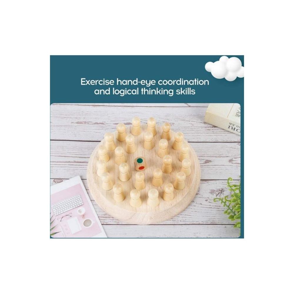  شطرنج خشبي بعصا ذاكرة - 18 × 6 سم