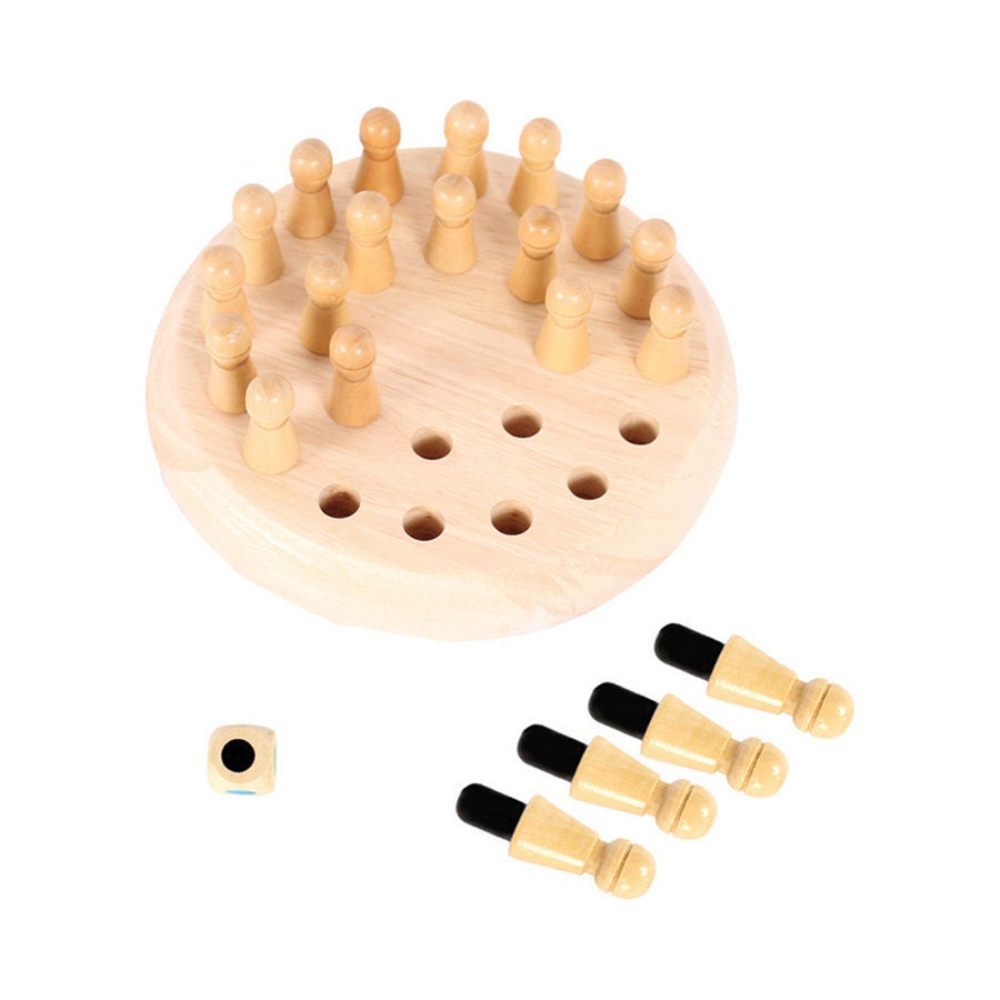 شطرنج خشبي مع عصا ذاكرة