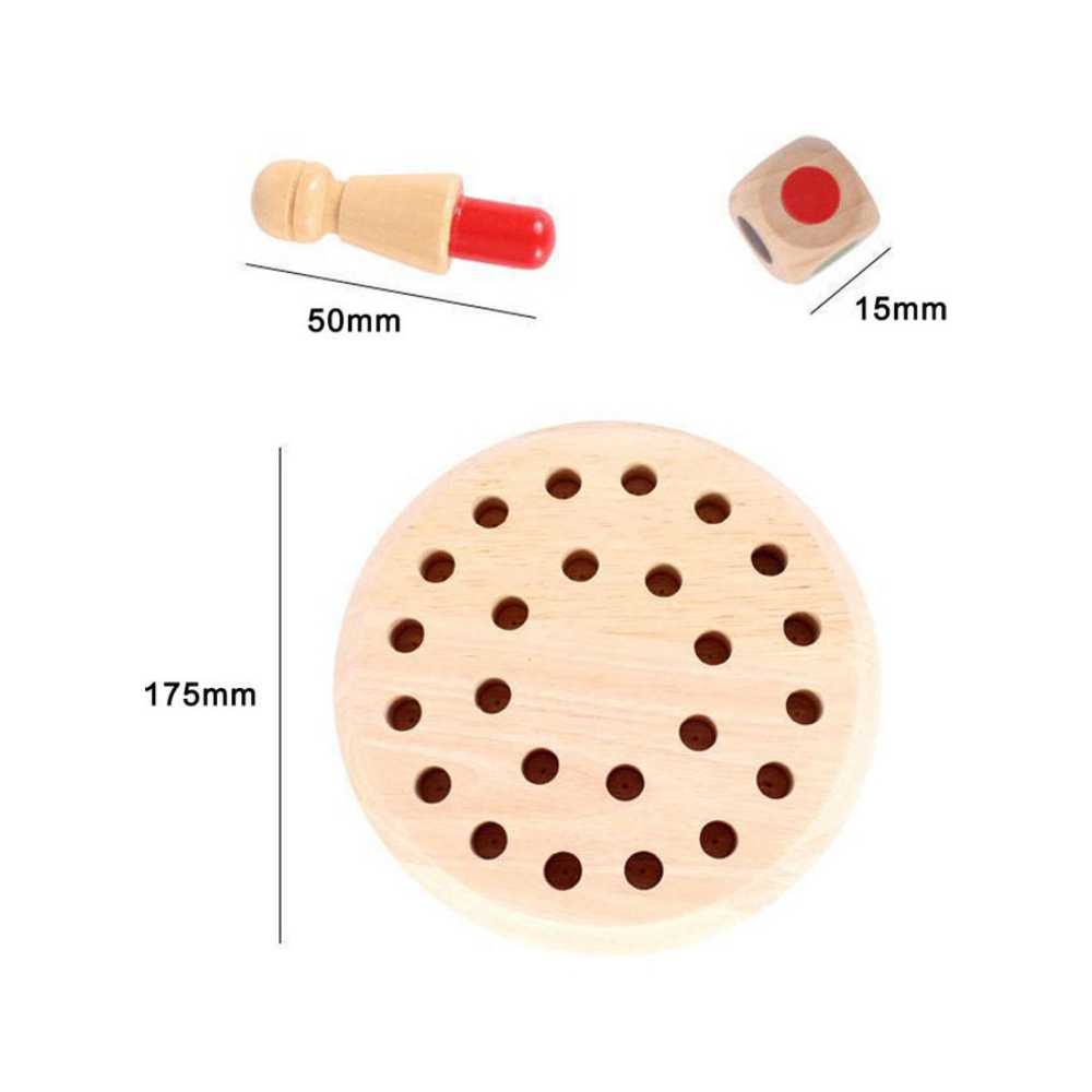 شطرنج خشبي مع عصا ذاكرة