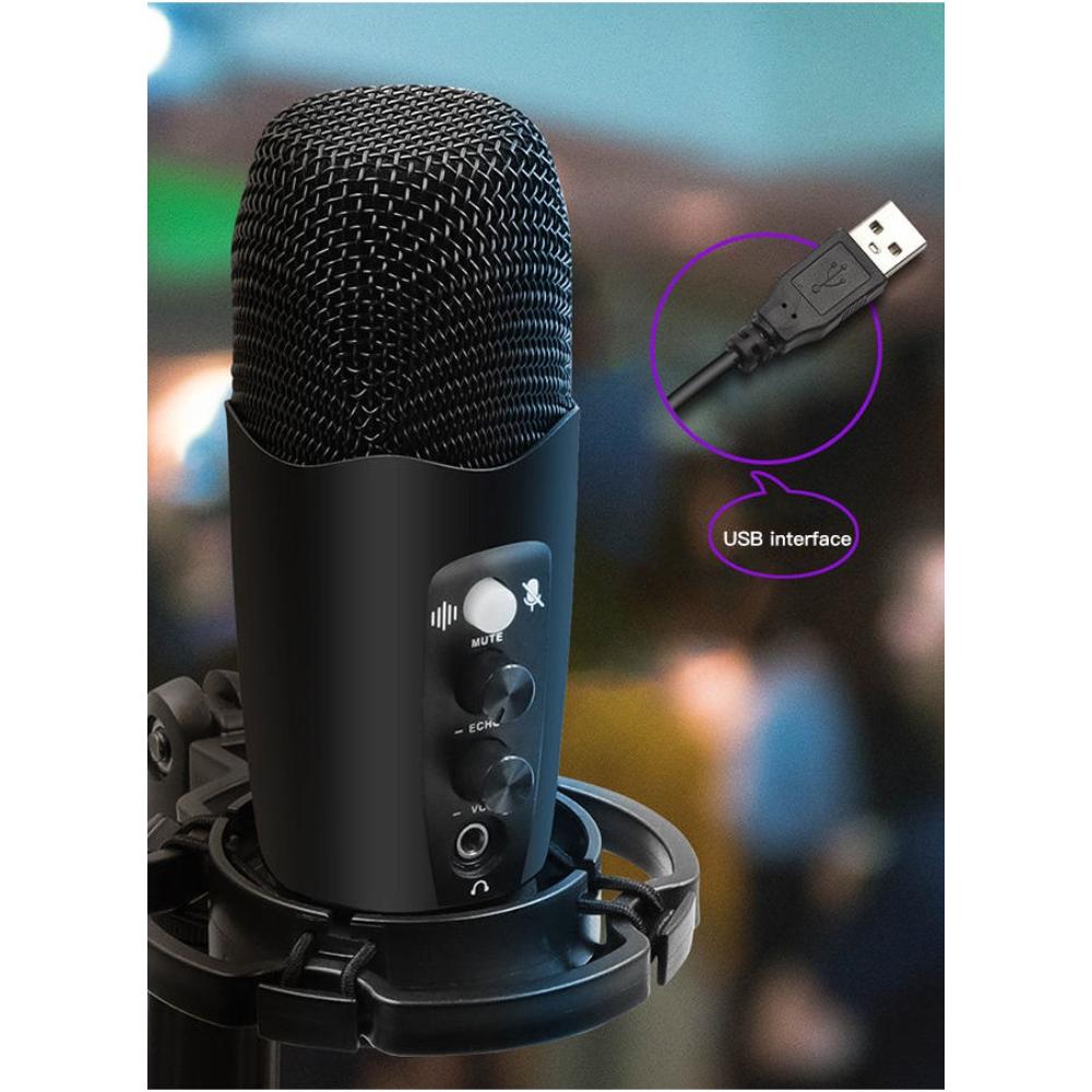 ميكروفون USB لتسجيل الألعاب - أسود