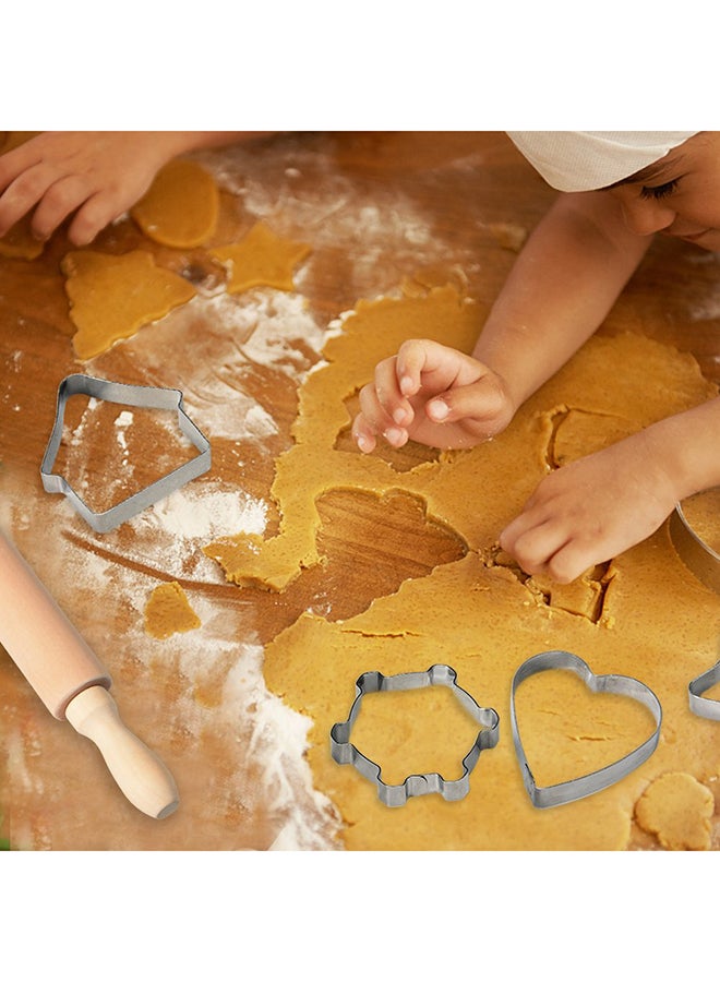 مجموعة لعب طبخ للأطفال بتصميم منقط - 11 قطعة - مع مريلة وقبعة - 40x38x2 سم