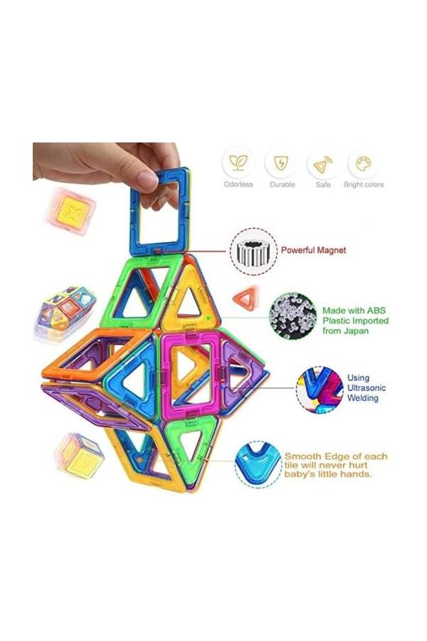  مجموعة بلاط مغناطيسية تعليمية ملونة للأطفال - 36 قطعة 