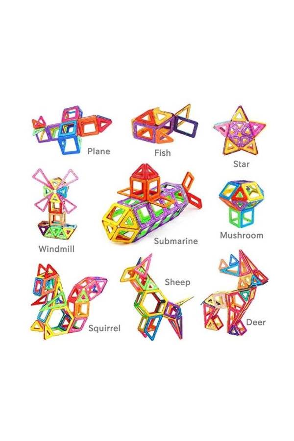  مجموعة بلاط مغناطيسية تعليمية ملونة للأطفال - 36 قطعة 