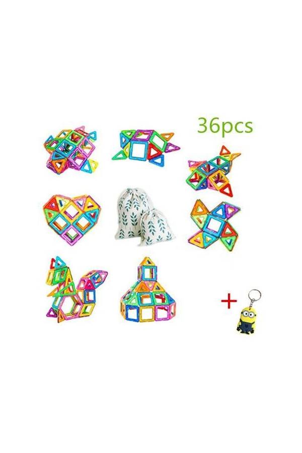  مجموعة بلاط مغناطيسية تعليمية ملونة للأطفال - 36 قطعة 
