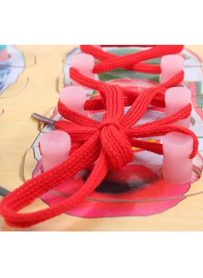 بيوينتي مكعبات خشبية تعليمية للأطفال بنمط أحذية واقعي - 30×22 سم