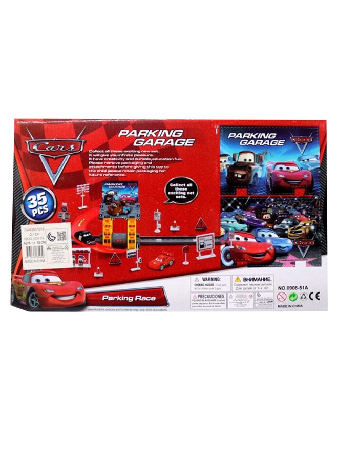 طقم لعبة ركن السيارات بتصميم شخصية برق بنزين - 35 قطعة