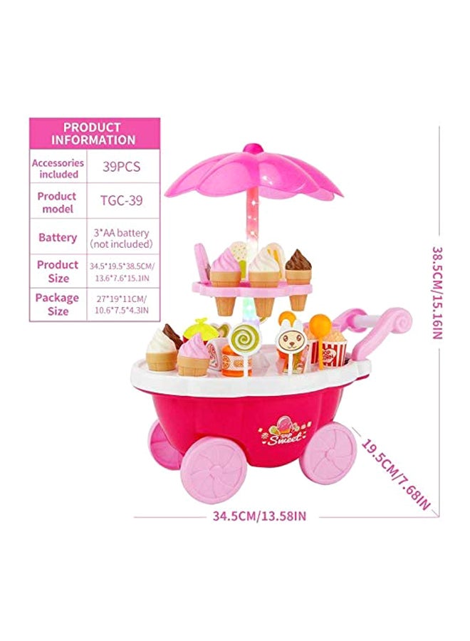 مس تيارا مجموعة ألعاب عربة حلويات وآيس كريم - مقاس 19.8x27.8x21.2 سم